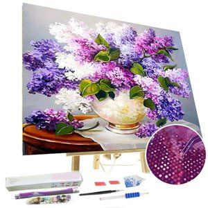 Paint By Diamonds Kit Lavender Flower Vase 5D